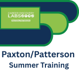 Thumbnail with alternating navy and lime green bars with the Paxton/Patterson Lab Logo and Paxton/Patterson Summer training text in navy